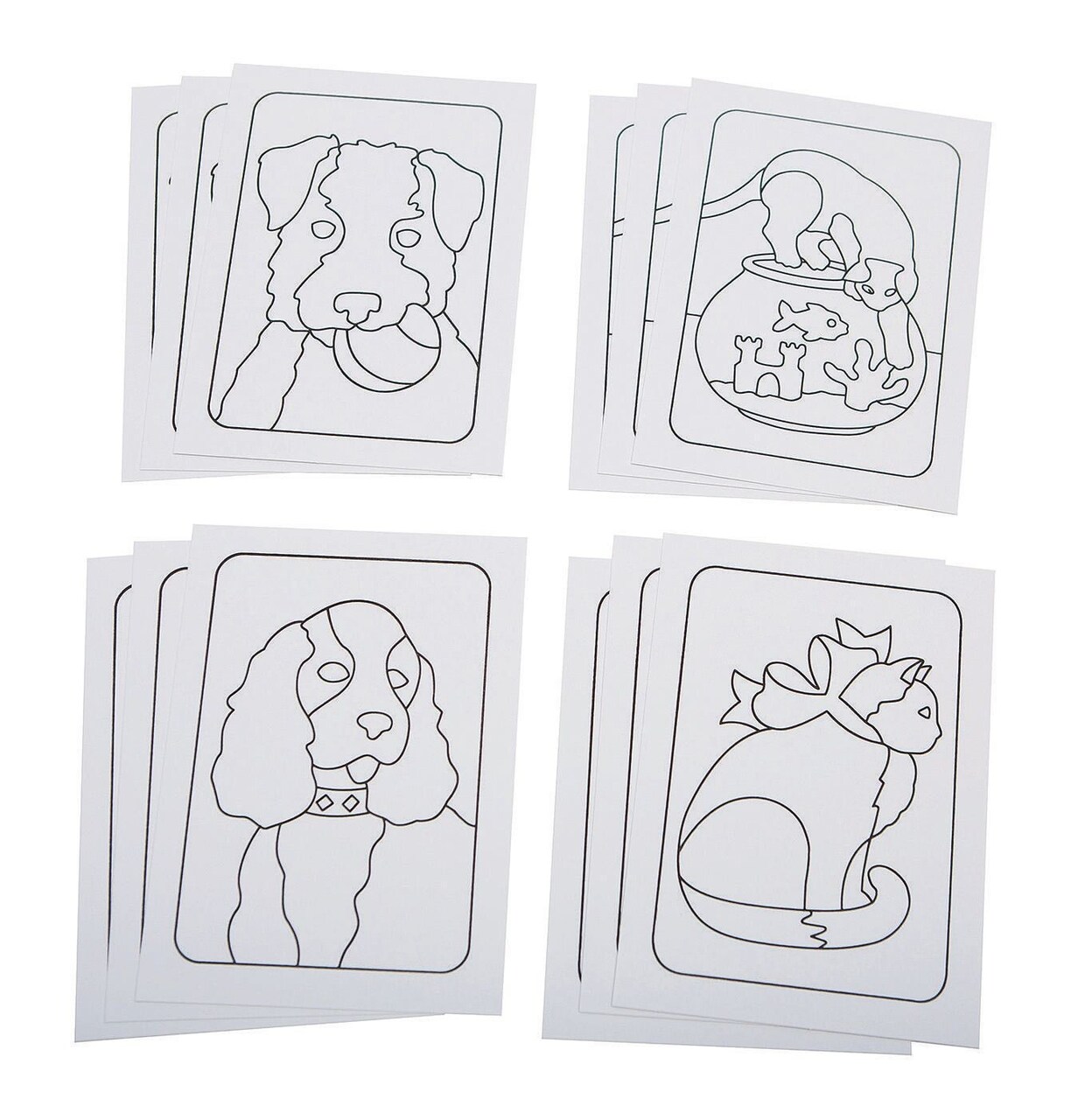 S&S Worldwide Adhesive Sand Art Boards for Creating Sand Pictures, Great  for Kids and Adults, 3 Each of 4 Dog & Cat Designs, 5 x 7 Pack of 12